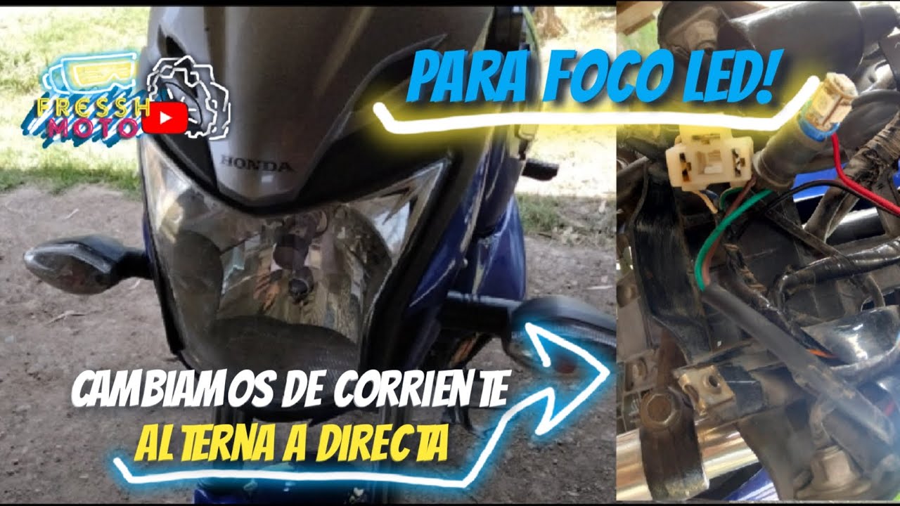 🔥 cambiamos de corriente alterna a directa💥🤯, instalación de foco led😉 Honda invicta 150