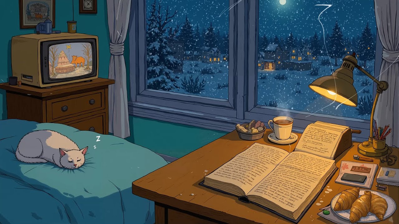 1940s Vintage Jazz Radio 📻 Timeless Retro Essential for a Snowy Winter Night