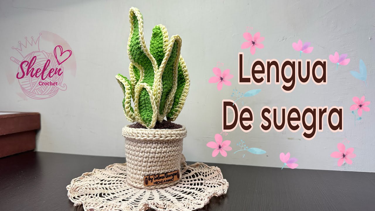 Tutorial lengua de suegra a crochet🪴