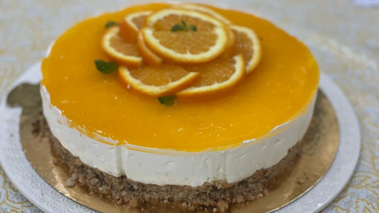 احسن تشيز كيك 🍊 تفرحي بيه وليداتك هاد العطلة بدون جيلاتين ولا حلاوة فوق القياس وخفيف 🥧