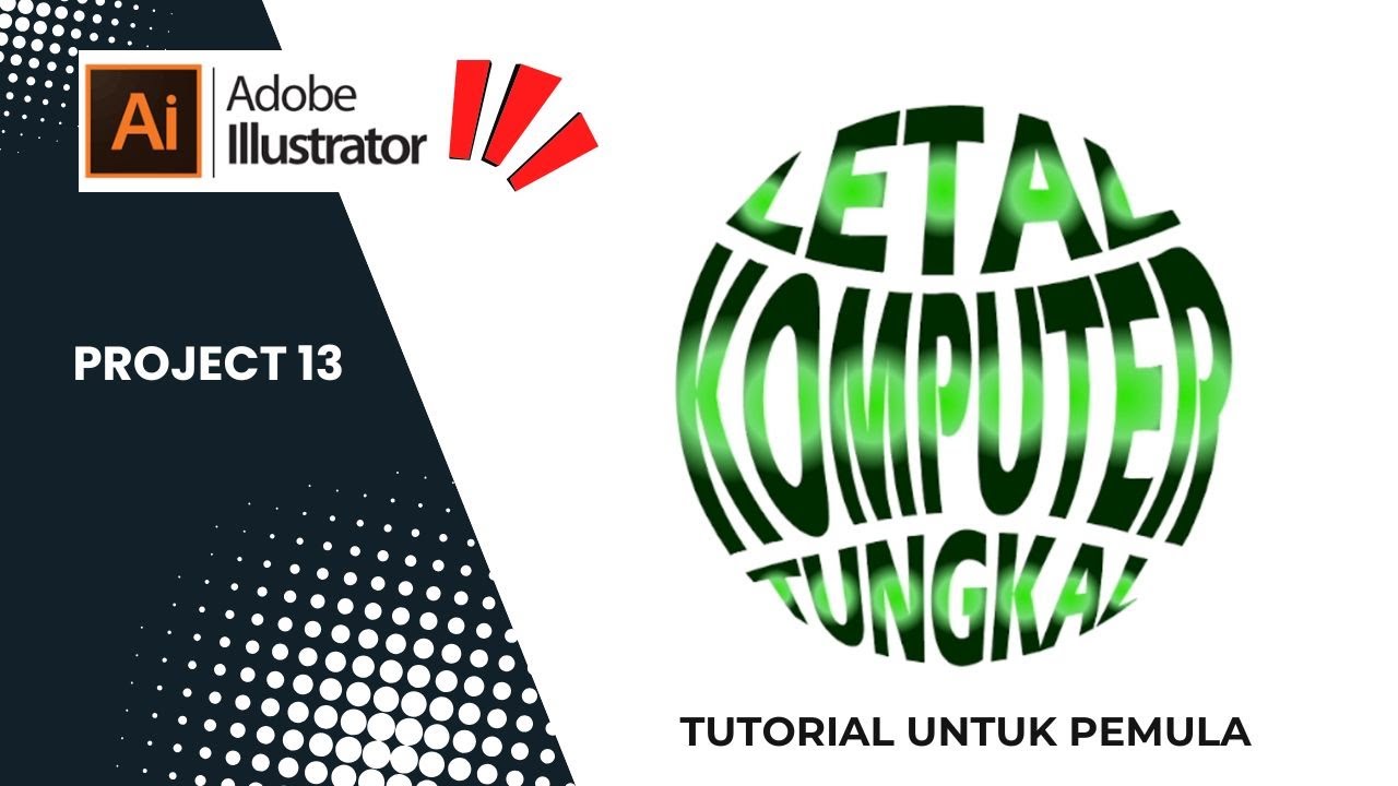Cara Membuat Teks Melengkung Membentuk Bola di Adobe Illustrator 
