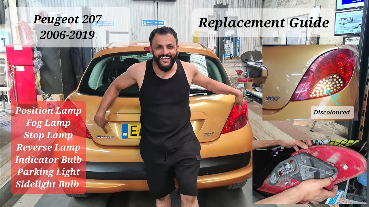 how to change rear indicator bulb on Peugeot 207 2007 #taillight