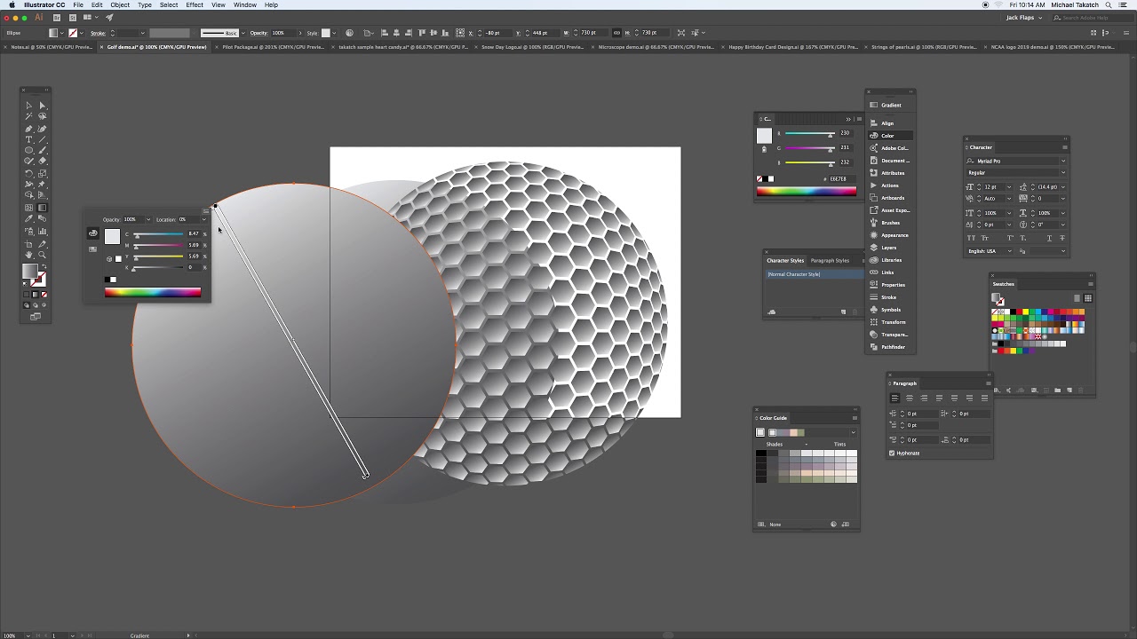GOLF ball in illustrator
