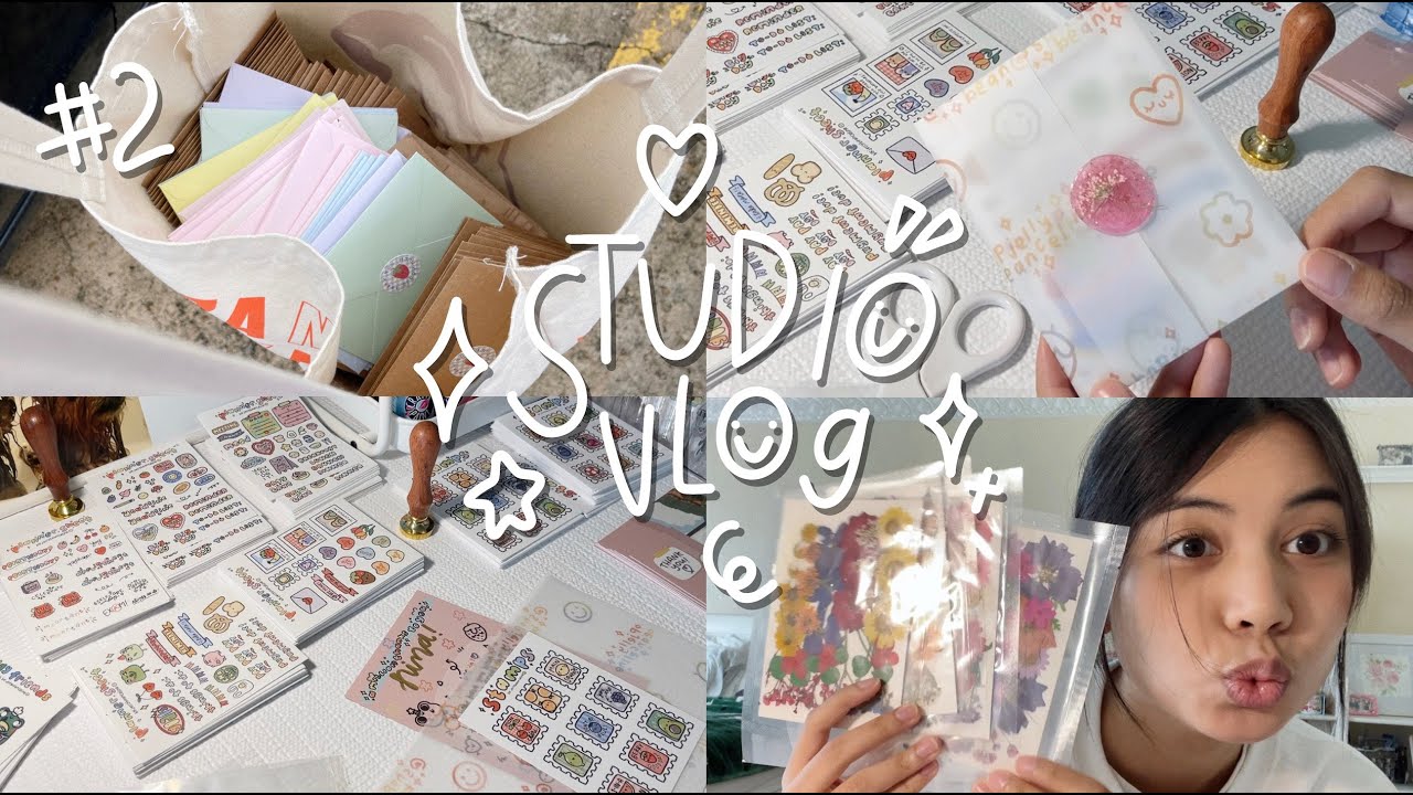 studio vlog ep. 2: packing lots of sticker orders! (195 total orders!!)