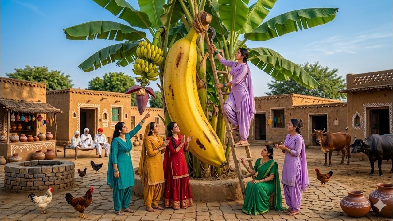 🍌 Giant Banana Party In Village #banana #village 