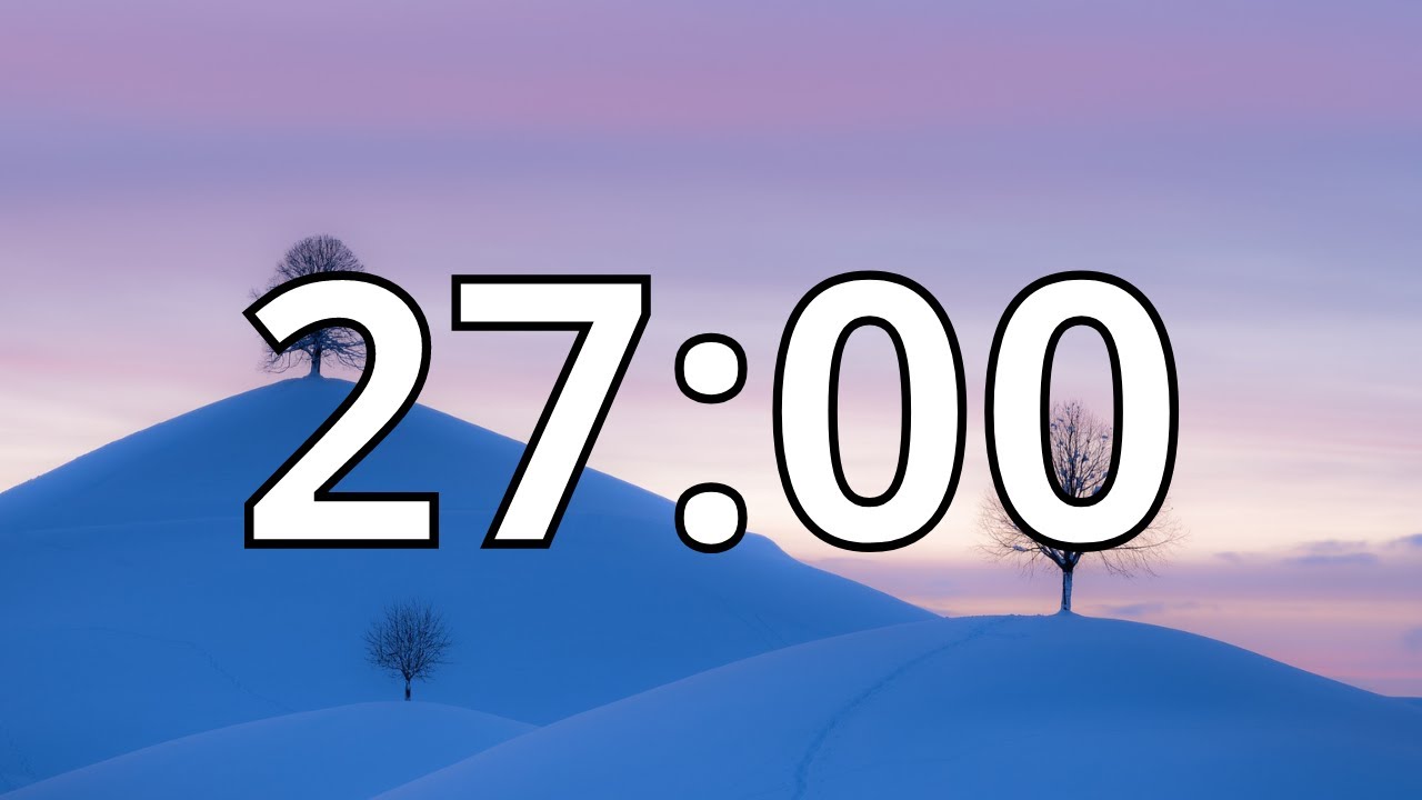 27 Minutes Winter Timer Countdown With Music and Alarm (Simple Beep)