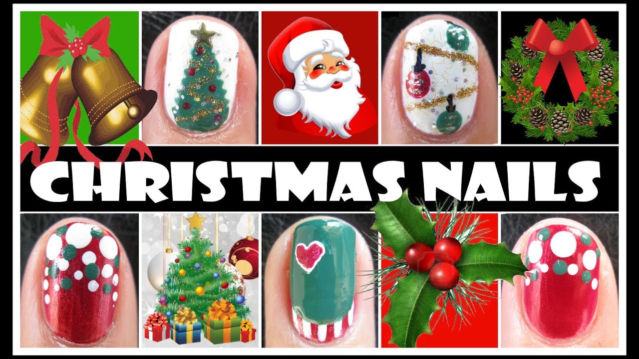CHRISTMAS NAIL DESIGNS | XMAS HOLIDAY NAIL ART TUTORIALS FOR SHORT NAILS TREE ORNAMENTS EASY