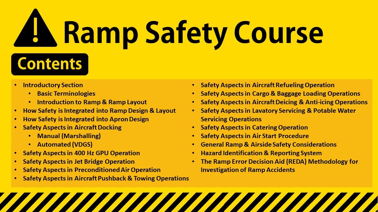 Course Contents of Ramp Safety Awareness Training – Aircraft Ground Handling Safety Course Topics