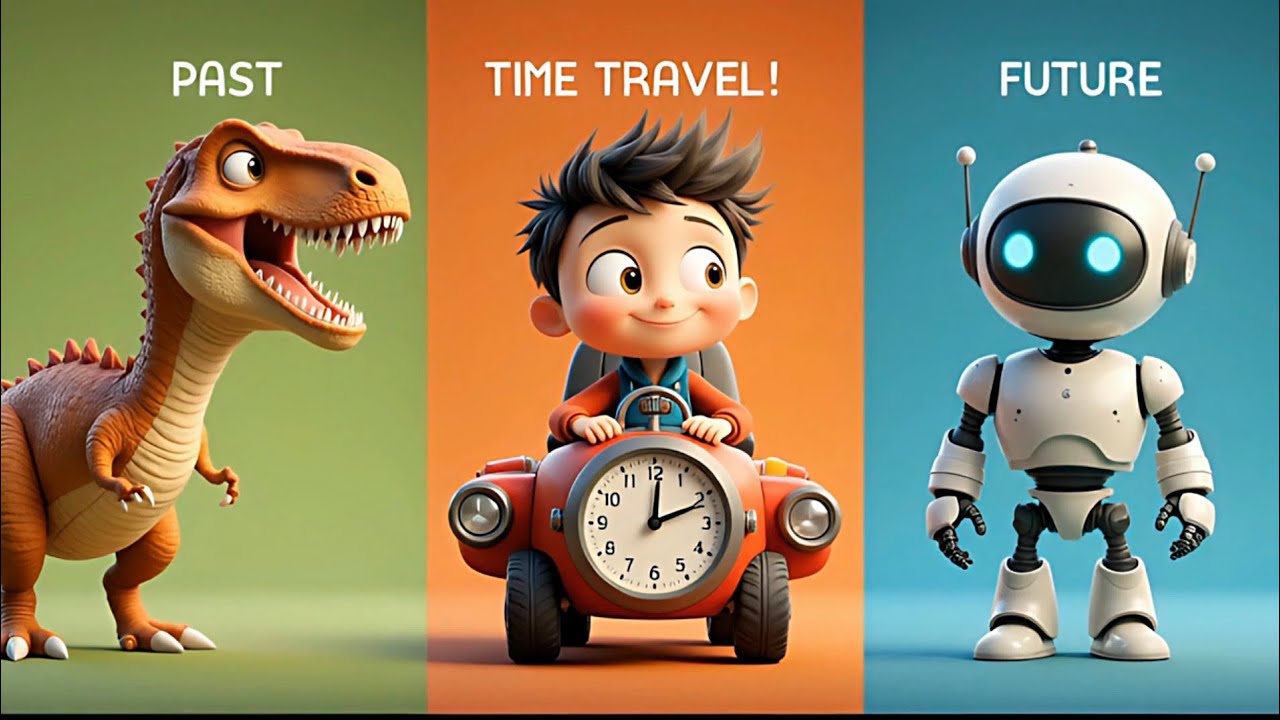 Time Machine Song for Kids 🚀 | Past, Present & Future Nursery Rhyme | Learning Time Travel