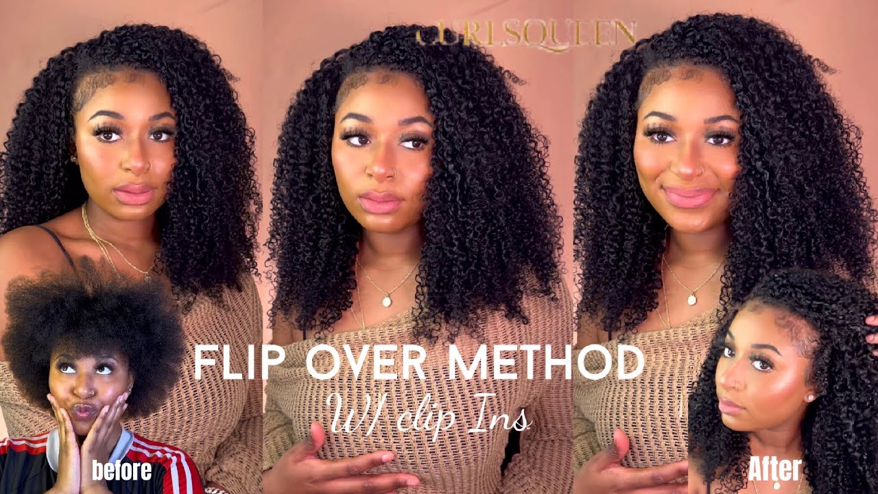 Super Quick and Easy Flip Over Method! Water Jerry Curl Clip ins ft. CurlsQueen | Beginner Friendly