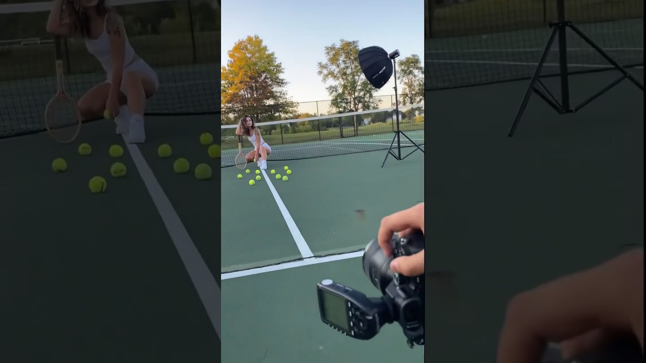 Don't miss this creative tennis portrait idea 🎾 #photography #phototips  #shorts