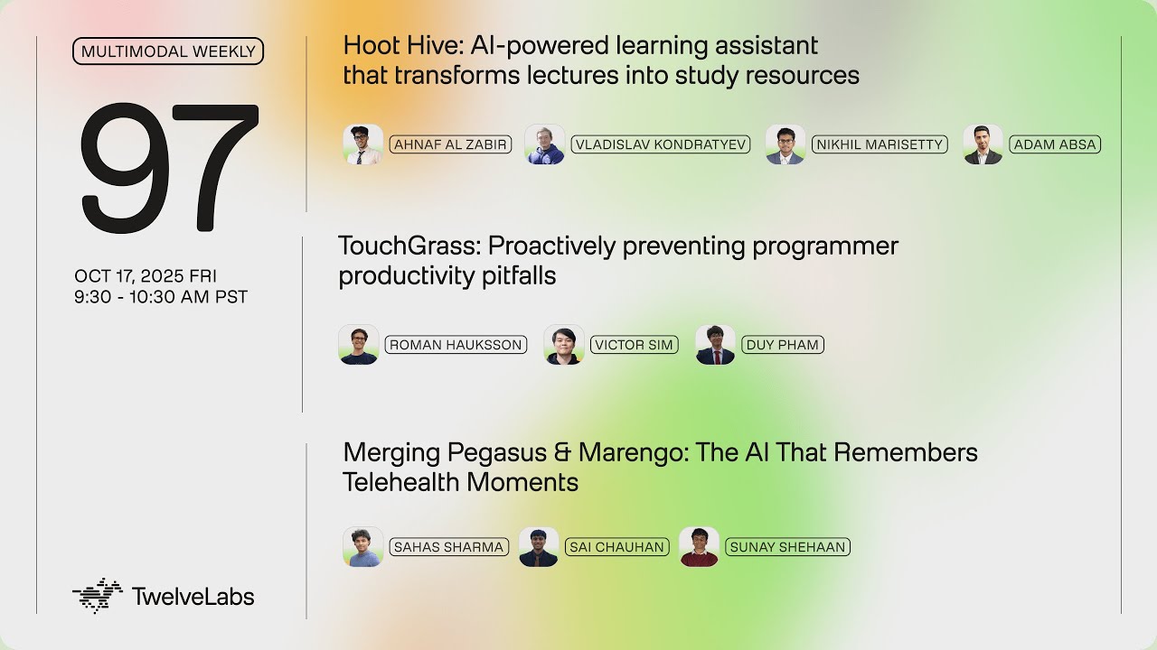 HootHive, TouchGrass, and Doculabubu | Multimodal Weekly 97