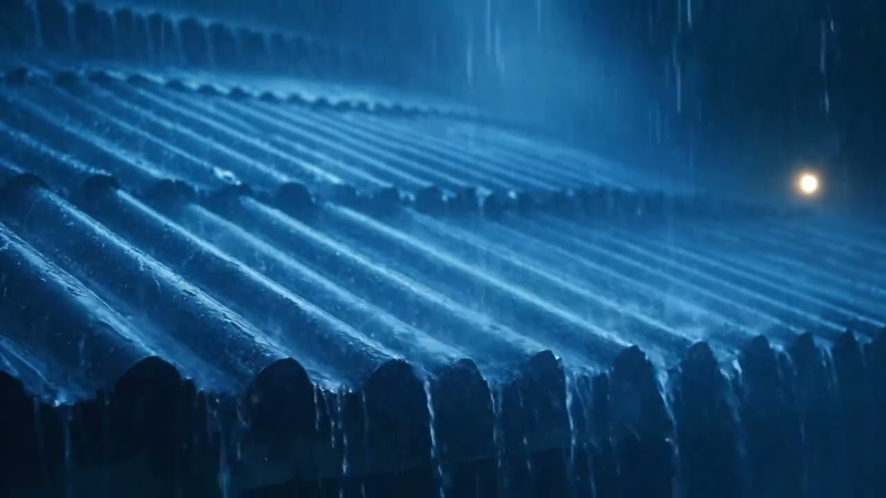 Heavy Rain Hitting the Roof | White Noise for Better Sleep 4K 24/7