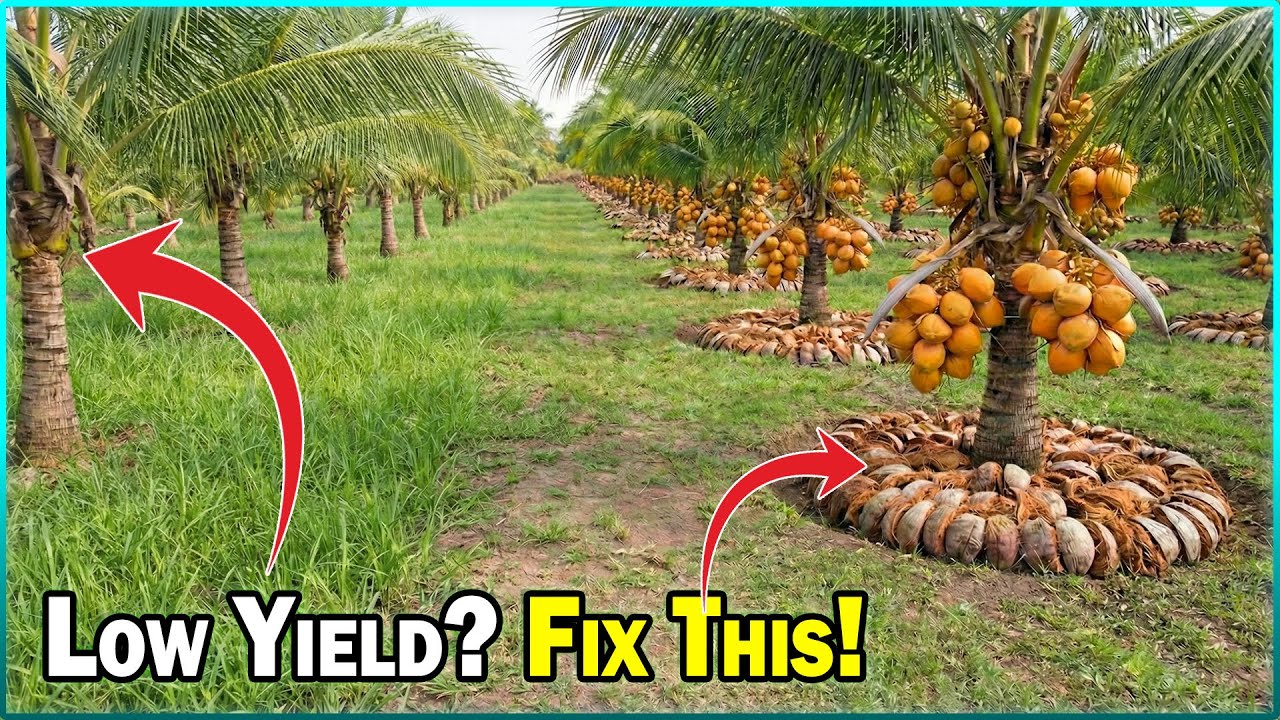 Increase Coconut Yield Fast | Simple Tips for More Coconuts per Tree 🌴