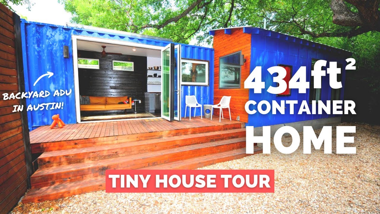 434-sqft Shipping Container House ADU Airbnb in East Austin | Tiny House Tour
