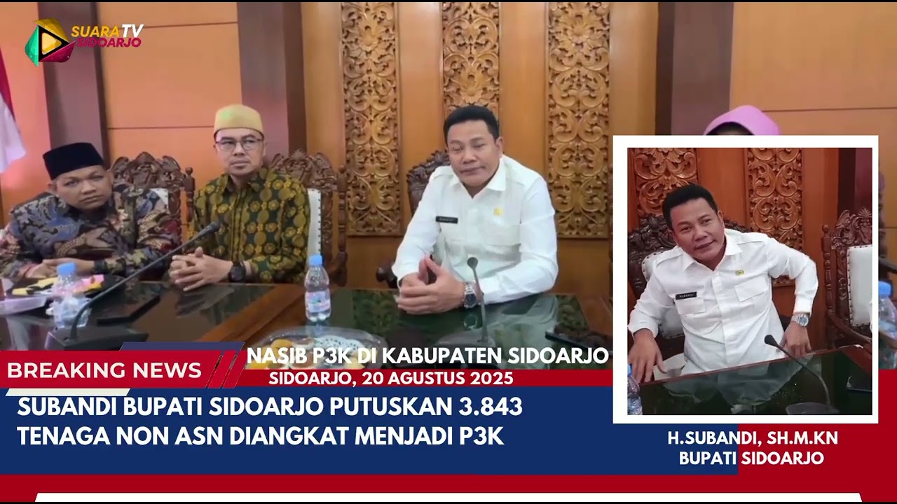 Nasib P3K di Kabupaten Sidoarjo, Bupati Subandi Putuskan 3.843 Tenaga Non ASN Diangkat Jadi P3K.