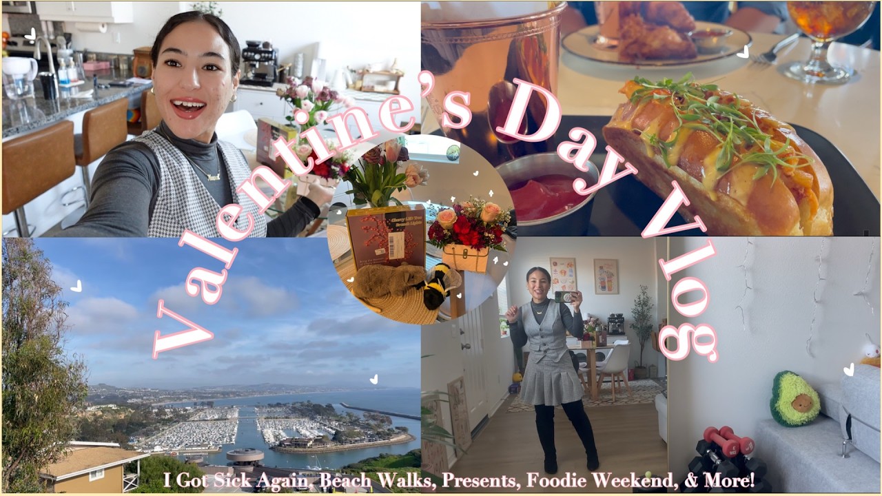 Valentines Weekend Vlog: I Got Sick Again, Fun Restaurants, Beach Walks, Presents Unboxing, & More!