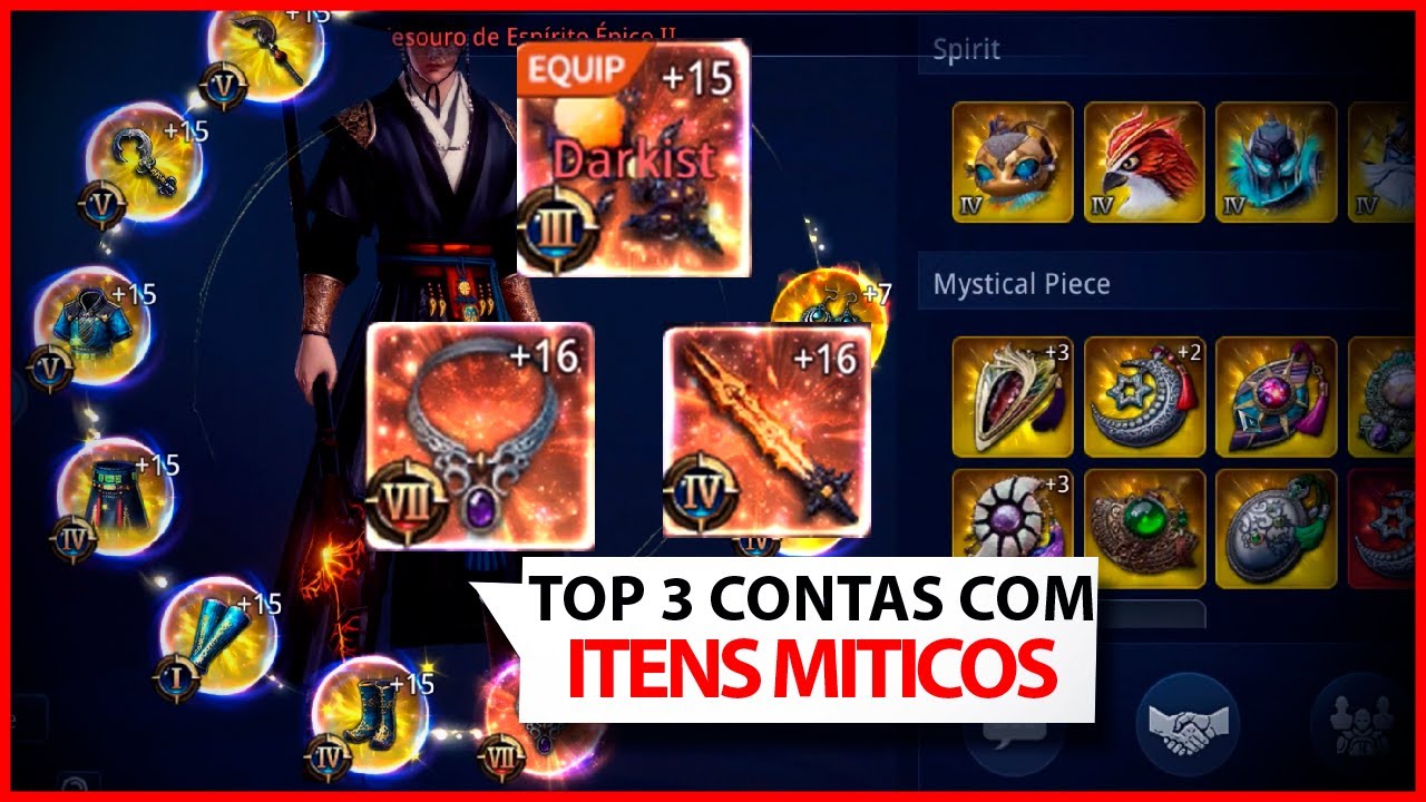 AS CONTAS COM ITENS MITICOS, SÓ CONTA ISNANA - MIR4