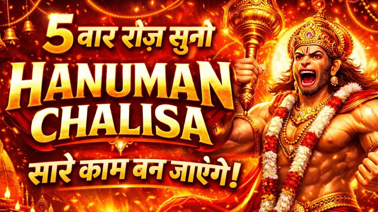 5 बार रोज सुनो हनुमान चालीसा 🚩 सारे काम बन जाएंगे | Powerful Hanuman Chalisa,हनुमान चालीसा #2026