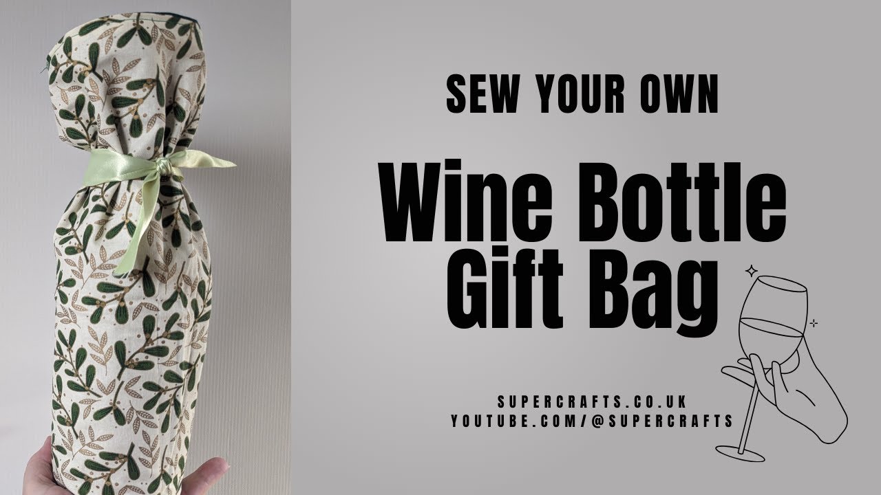 10 Minute Challenge   Easy Christmas Wine Bottle Gift Bag   No template required   Fully Reversible