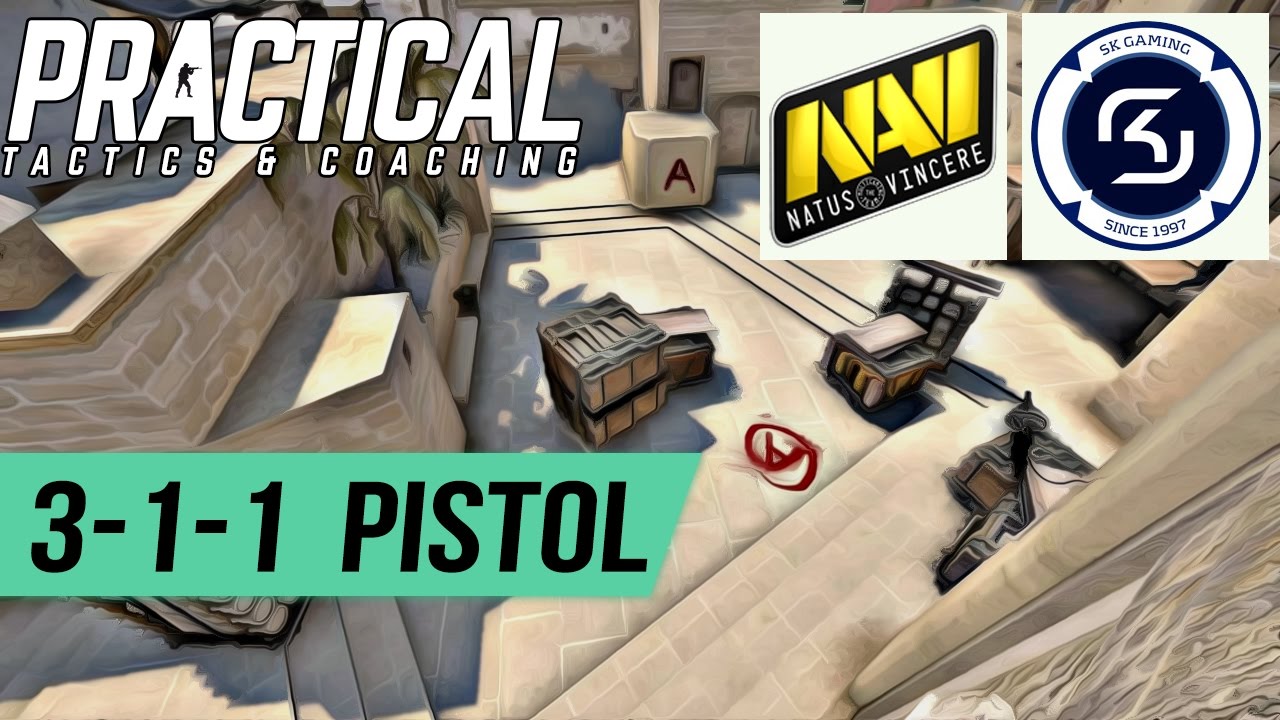 CS:GO Tactic -- NaVi vs SK Gaming -- Mirage 3-1-1 A-site Pistol Round