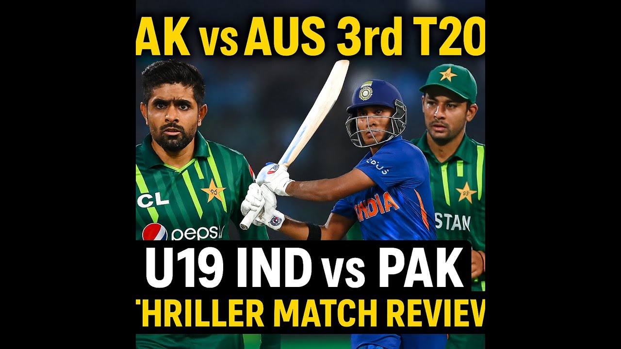 PAK vs AUS 3rd T20i 🔥 | U19 IND vs PAK Thriller Match Review | Full Analysis in Urdu/Hindi