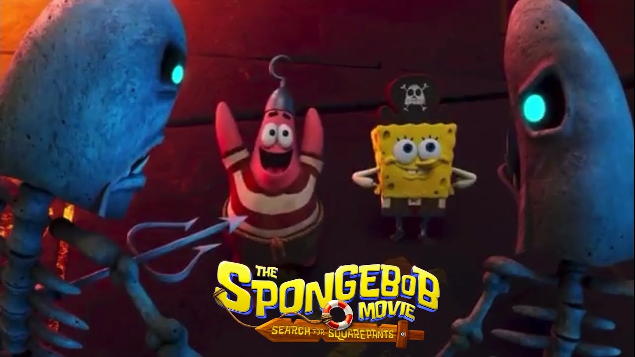 The SpongeBob Movie:Search for SquarePants|Skeleton Guardians scene   