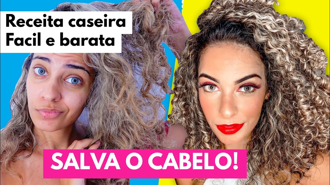 A MELHOR receita caseira pra RECUPERAR OS CACHOS RESSECADOS com skala  babosa@Faladantas