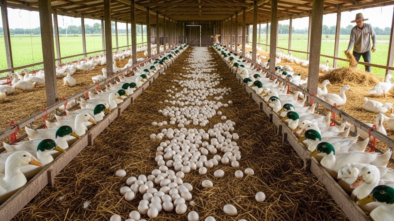Amazing Duck Egg Collection | Large-Scale Poultry Farming