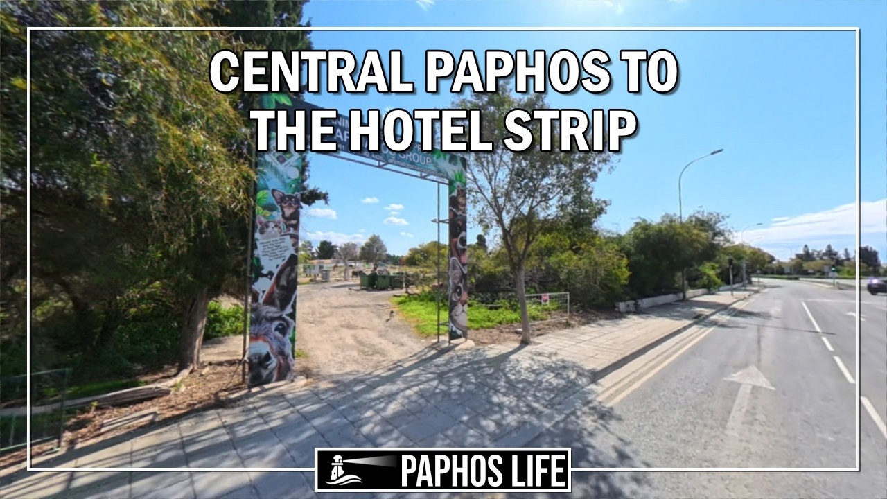 Drive Through Central Paphos And The Hotel Strip