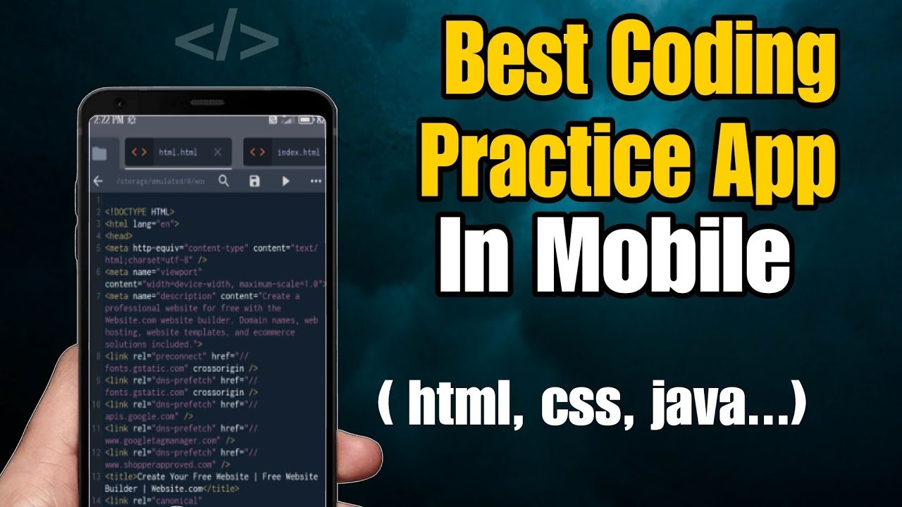 free coding app in mobile.Coding practice in mobile english.