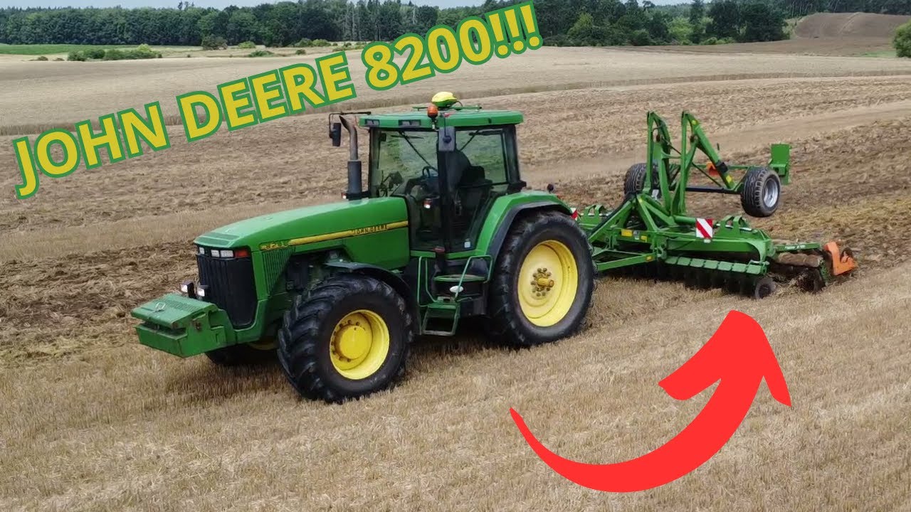 Talerzowanie ścierniska John Deere 8200 w akcji z Amazone Catros 5002