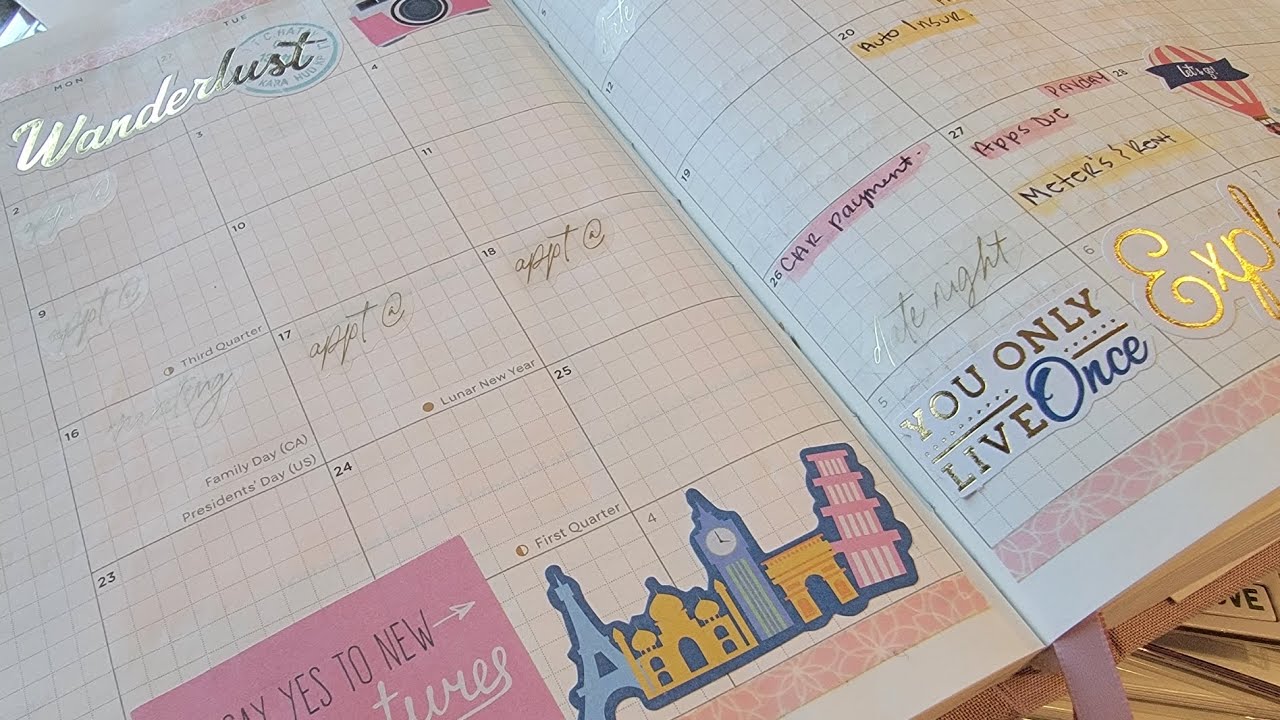  February Set- up overview | Quick January flip through | Hemlock and oak planner 