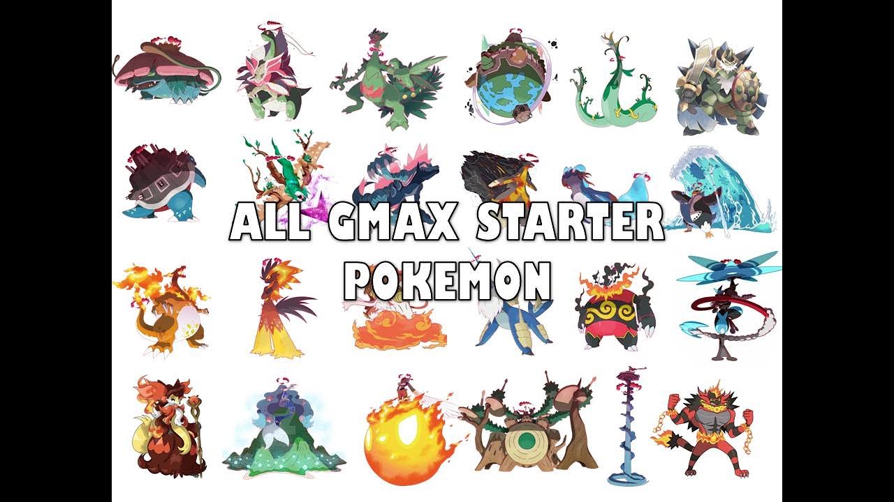 All gigantamax starter pokemon from pokemon sword and shield.(FANMADE).