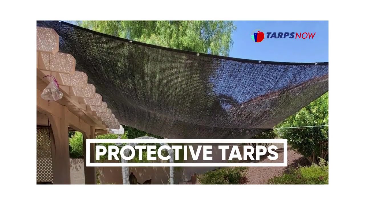 Tarps Now 70% Shade Cloth Black Mesh Tarp with Grommets - Multipurpose Protective Cover Tarpaulin