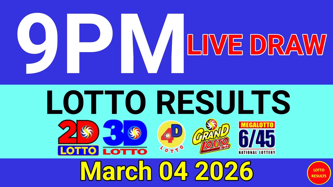 Lotto Result Today 9pm Draw March 04, 2026 Swertres Ez2 PCSO Live Result