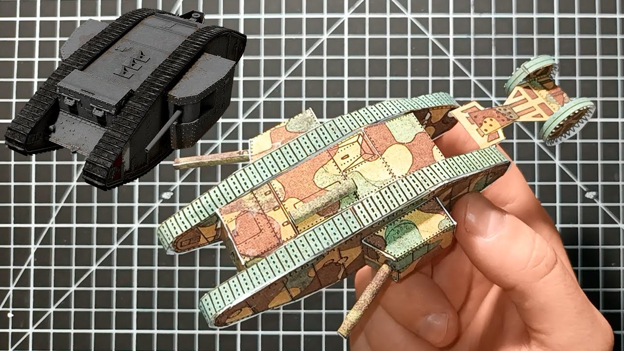 Mark 1 Tank Paper Model | WWI Tanks: Tank Mk I Heavy Tank | DIY Paper craft Tank