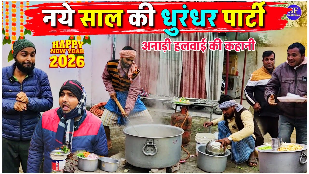 नए साल की धुरंधर पार्टी || Kishori Kallu Dhelai Pandit Kaka|| अनाड़ी हलवाई की कहानी 