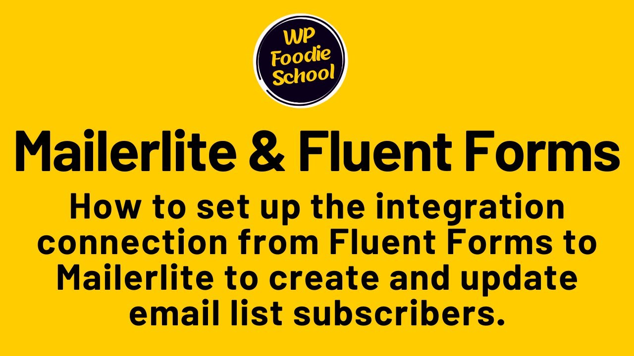 Part 1. How to set up the integration connection with Mailerlite and Fluent Forms to send info.