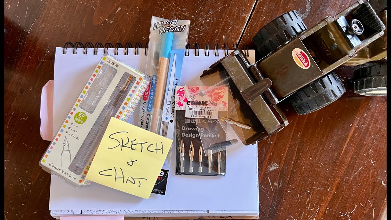 *LIVE* First time trying DIP PENS!! Sketch, nib test, and chat 🖌️ (part 1)