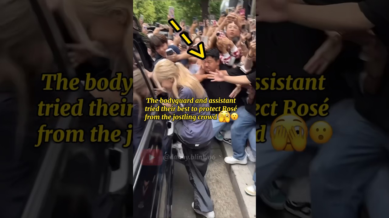 Bodyguards and assistants tried to help Ros&eacute; escape the crowd #shorts #blackpink #ros&eacute;
