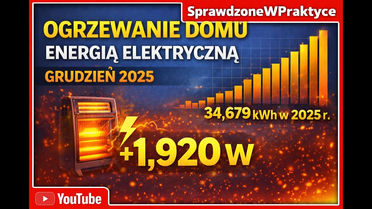 Ile kosztowało nas OGRZEWANIE ELEKTRYCZNE domu w grudniu 2025 roku i w całym roku.