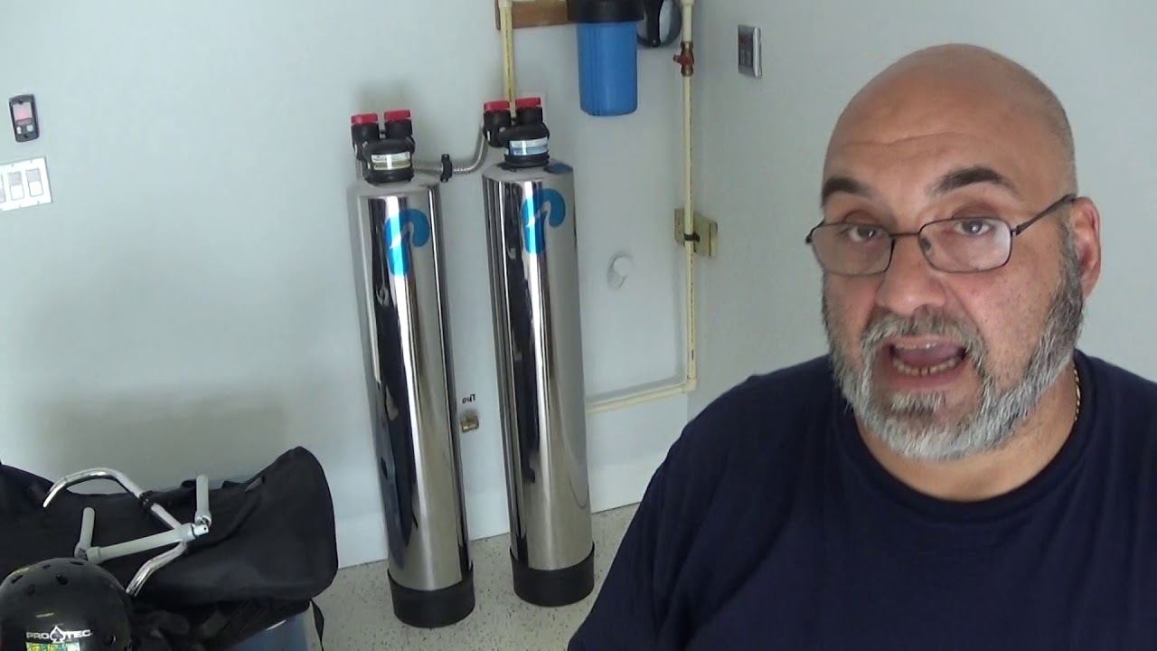 Installation of a Pelican whole house water softener system.
