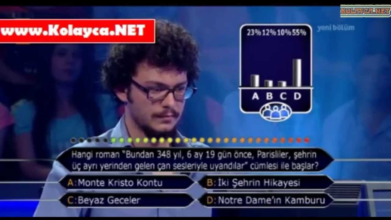 Kim milyoner olmak ister 3 Temmuz 2014 Baran Sarp Gümüş 361. bölüm