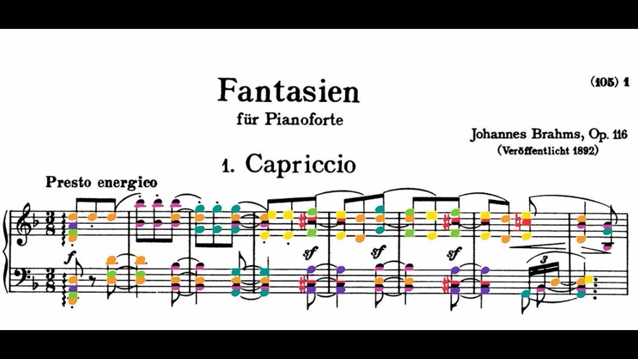 Brahms - 7 Fantasien Op. 116 in color (Sokolov)
