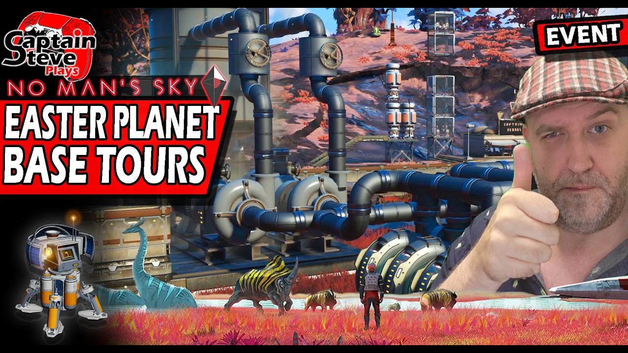 No Man's Sky Easter Planet Base Tours - Captain Steve Plays