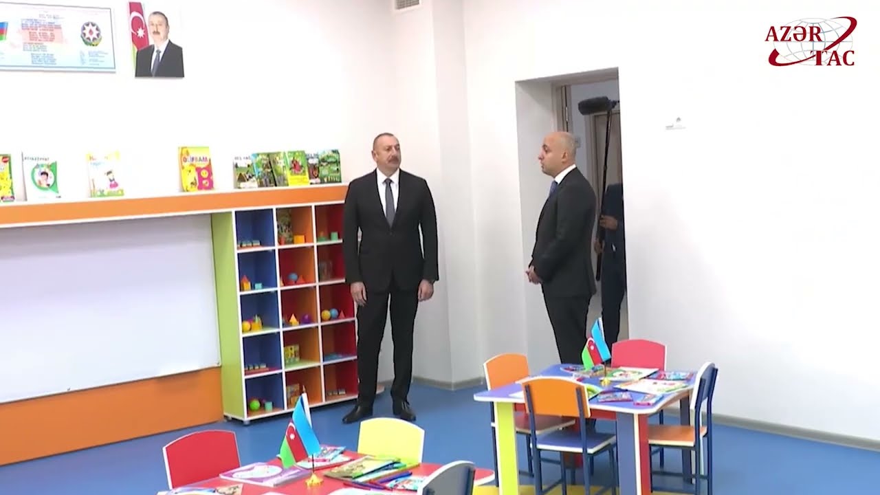 Prezident Saray qəsəbəsində yeni inşa edilən 2 saylı məktəbdə yaradılan şəraitlə tanış olub