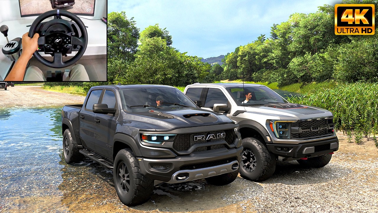 RAM 1500 TRX & Ford F-150 Raptor R | OFFROAD CONVOY | Forza Horizon 6 | Thrustmaster T300RS gameplay