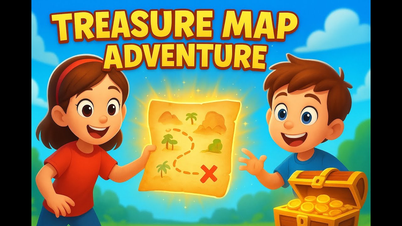The Magical Treasure Map Adventure 🌟  Fun Cartoon Story for Kids in 3D Animation