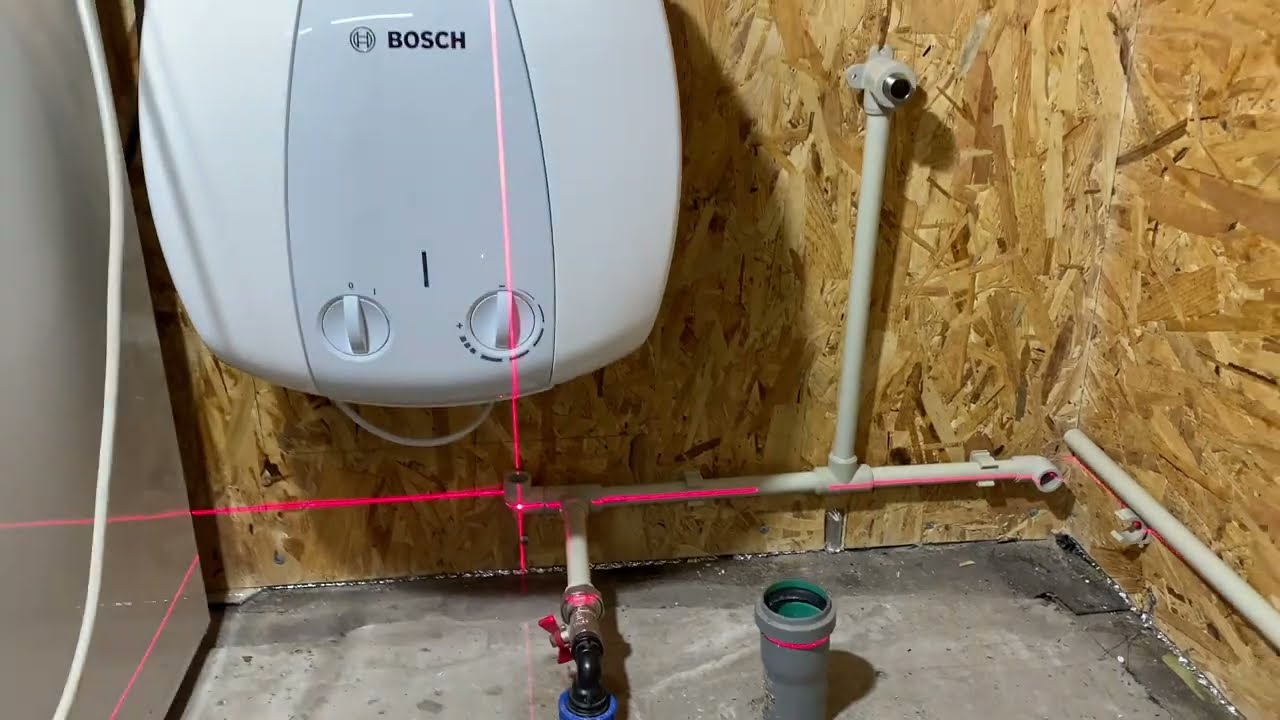 Установка бойлера.BOSCH Tronic 2000 T. Мини бойлер в гараж 10л.